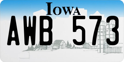 IA license plate AWB573