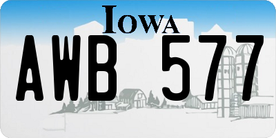 IA license plate AWB577