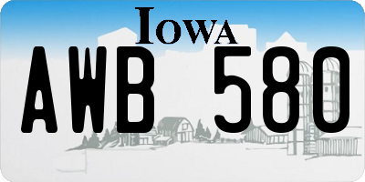 IA license plate AWB580
