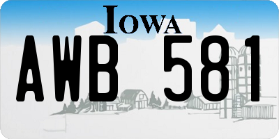 IA license plate AWB581