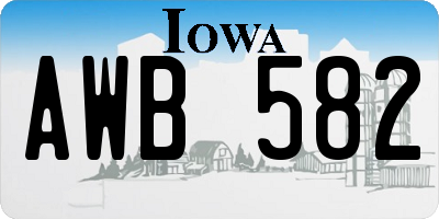 IA license plate AWB582