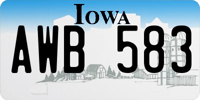 IA license plate AWB583