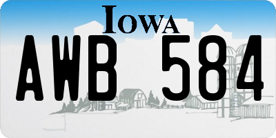 IA license plate AWB584