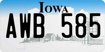 IA license plate AWB585