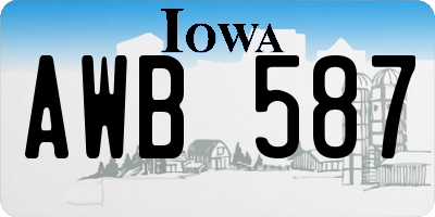 IA license plate AWB587