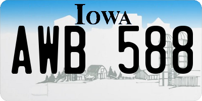 IA license plate AWB588