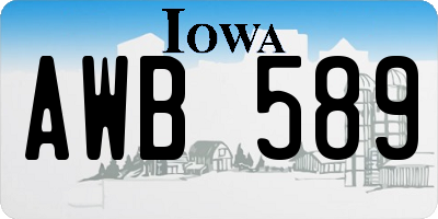 IA license plate AWB589