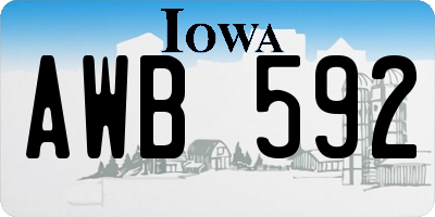 IA license plate AWB592