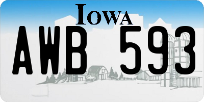 IA license plate AWB593