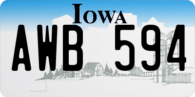 IA license plate AWB594