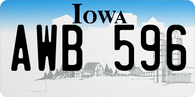 IA license plate AWB596