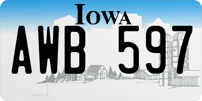 IA license plate AWB597