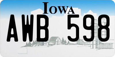 IA license plate AWB598
