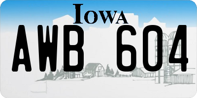 IA license plate AWB604