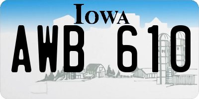 IA license plate AWB610