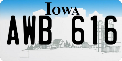 IA license plate AWB616