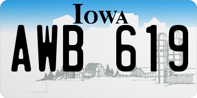 IA license plate AWB619