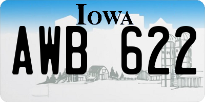 IA license plate AWB622