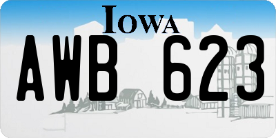 IA license plate AWB623