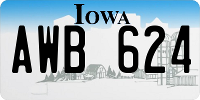 IA license plate AWB624