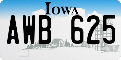 IA license plate AWB625