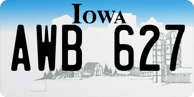 IA license plate AWB627