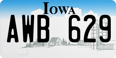 IA license plate AWB629