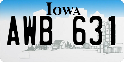 IA license plate AWB631