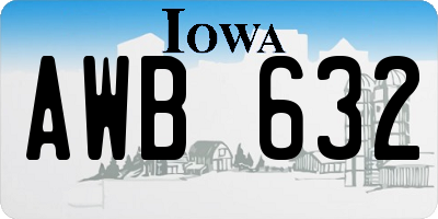 IA license plate AWB632