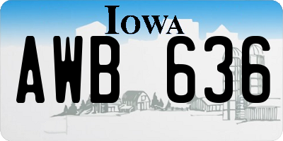 IA license plate AWB636