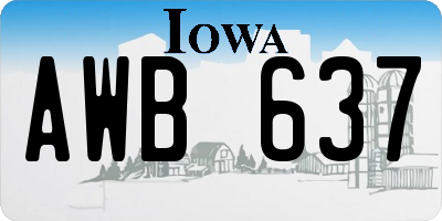 IA license plate AWB637