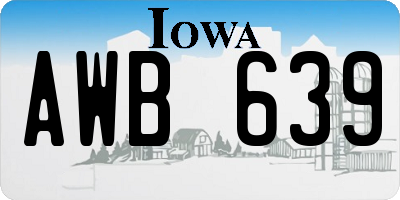 IA license plate AWB639