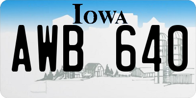 IA license plate AWB640