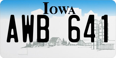 IA license plate AWB641