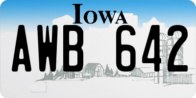IA license plate AWB642