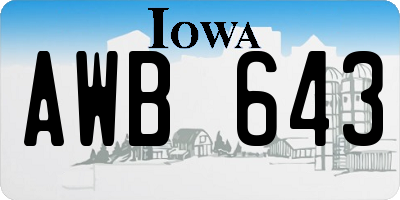 IA license plate AWB643