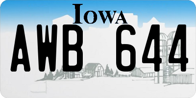 IA license plate AWB644