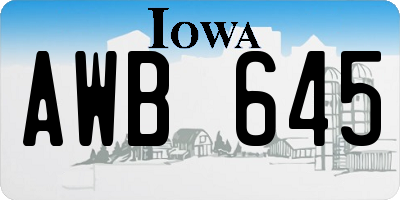 IA license plate AWB645