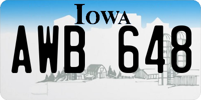 IA license plate AWB648
