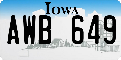 IA license plate AWB649
