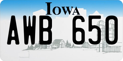 IA license plate AWB650