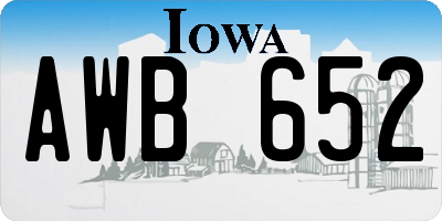 IA license plate AWB652