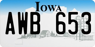 IA license plate AWB653