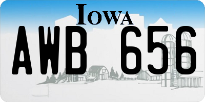 IA license plate AWB656
