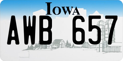 IA license plate AWB657