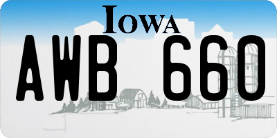 IA license plate AWB660