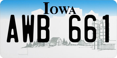 IA license plate AWB661
