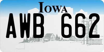 IA license plate AWB662