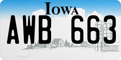 IA license plate AWB663