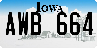 IA license plate AWB664